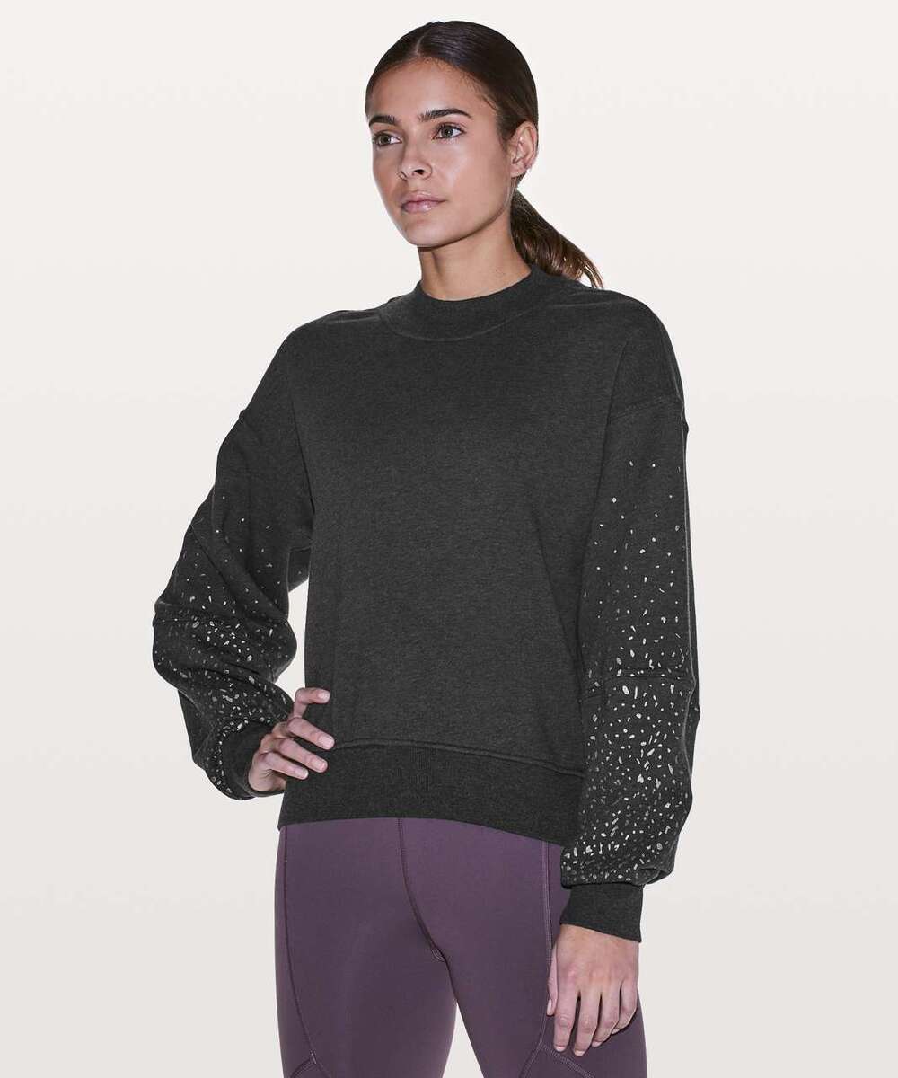 Lululemon To The Beat Sweatshirt *lululemon X SoulCycle Heathered Black SZ 4